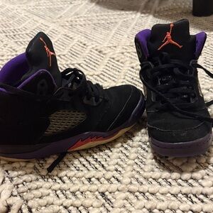 Kids Black and Purple Jordans